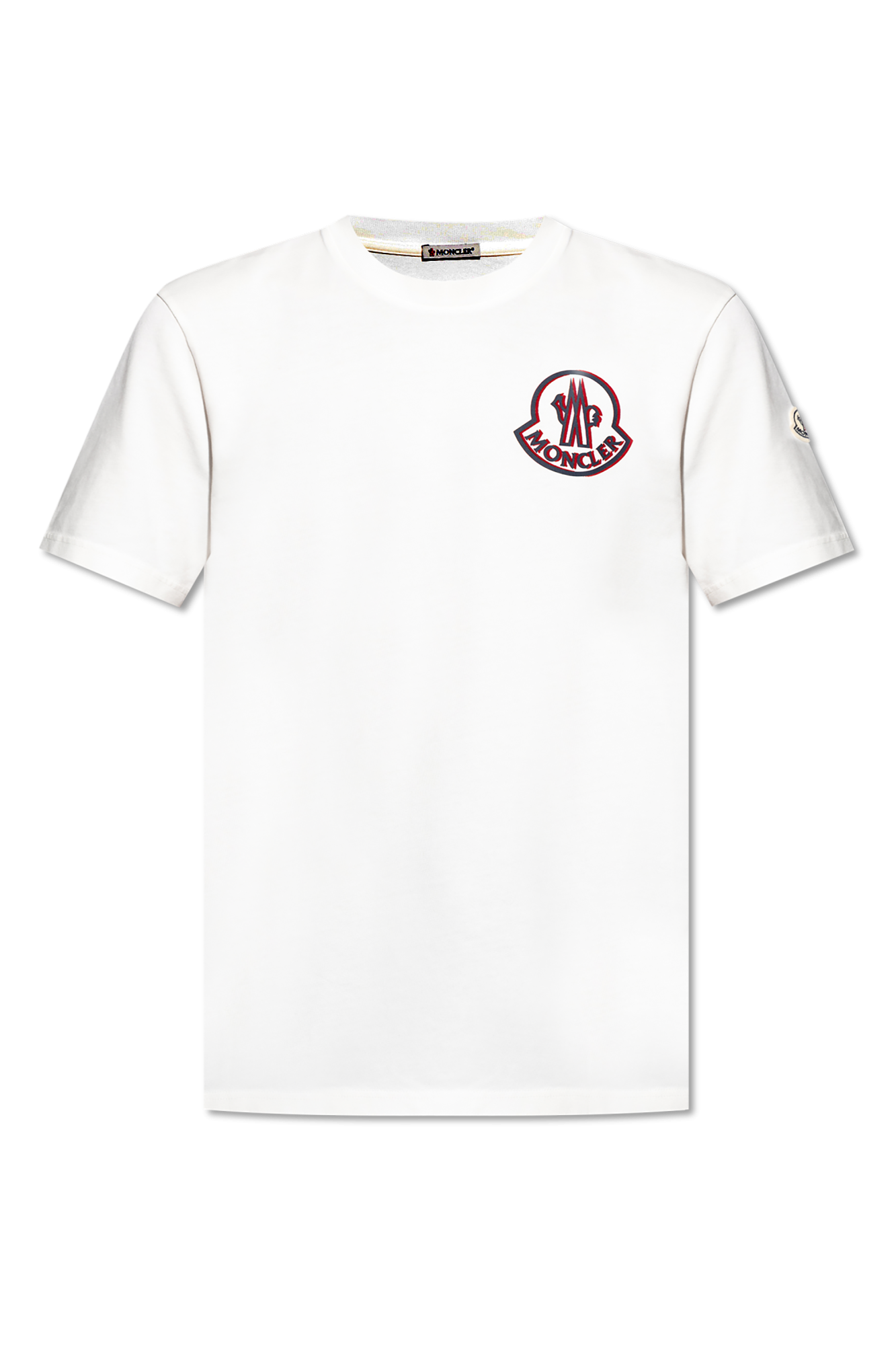 Biały T-shirt z nadrukowanym logo Moncler - Vitkac Polska